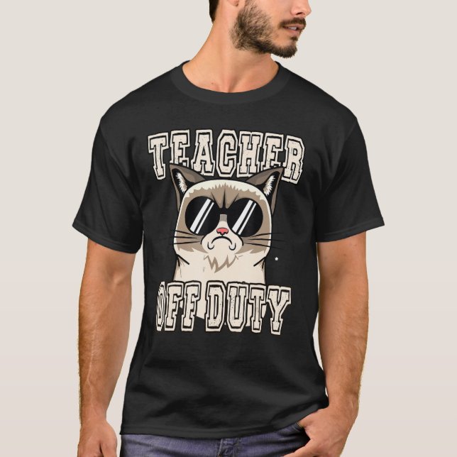 Lärare vid Duty Grumpy Cat T Shirt (Framsida)