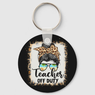 Lärare vid Duty Messy Bun Leopard Glasses sommar Nyckelring