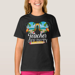 Lärare vid Duty Sunglasses Beach Sunset Funny T Shirt