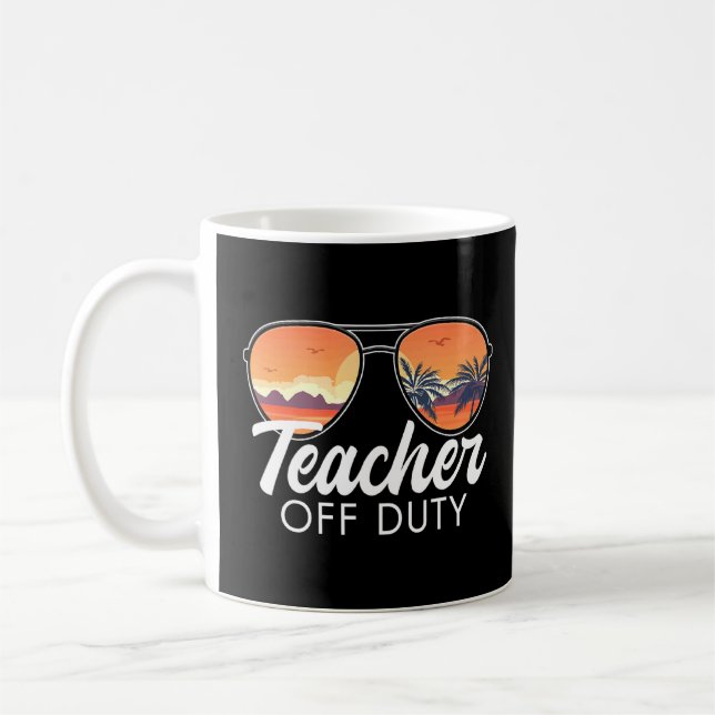 Lärare vid Duty Sunglasses Beach Sunset Handflatan Kaffemugg (Vänster)
