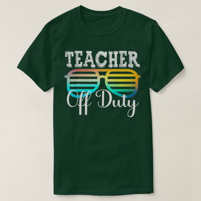 Lärare vid Duty Sunglasses Handflatan Träd Beach T Shirt (Design framsida)
