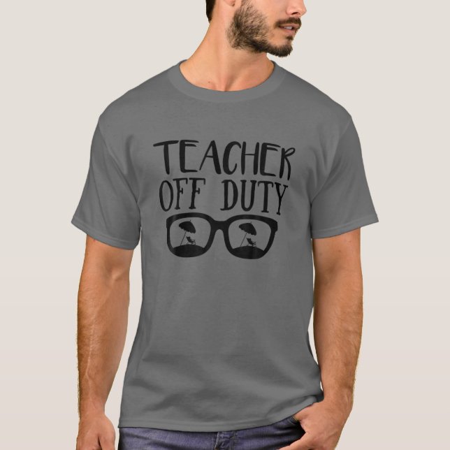 Lärare vid Duty Sunglasses Handflatan Träd Beach V T Shirt (Framsida)