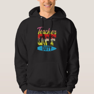 Lärare vid Duty Vacation Sunset Beach Sommar Retr Hoodie
