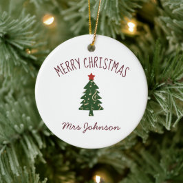 Lärare vid jul-Anpassningsbarna Gift Ornament