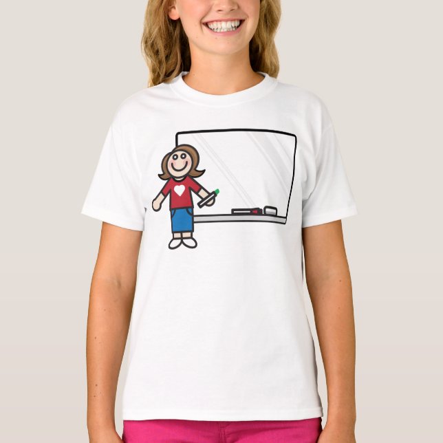 Lärare vid klassrum med whiteboard t shirt (Framsida)