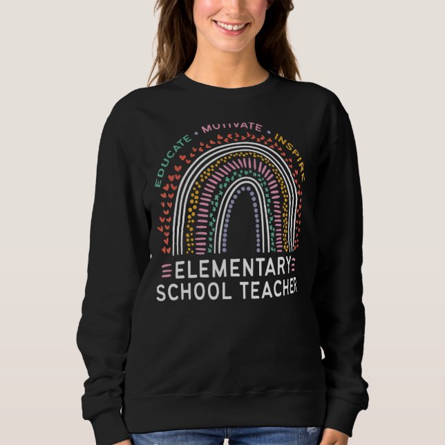 Lärare vid Motivate Inspire Elementary School Teac T Shirt (Framsida)