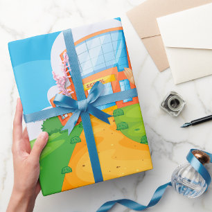 Lärare vid Papper inkapsling av skolan Presentpapper