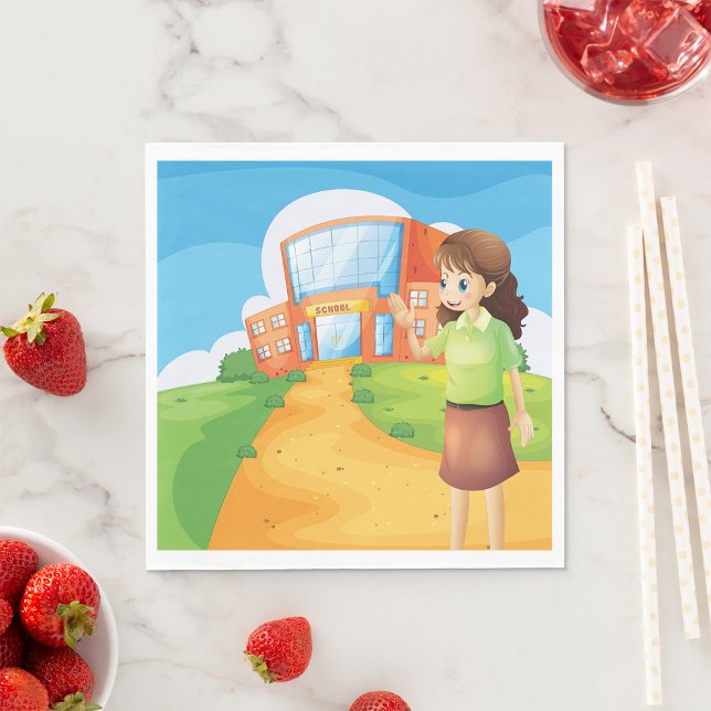 Lärare vid Pappra blöjor i skolan Pappersservett (Skapare uppladdad)