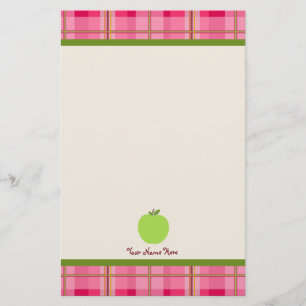 Lärare vid rosa Play & Grönt Apple Personlig Tea Brevpapper