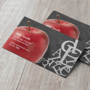 Lärare vid skolan i Apple & Random Alphabets Chalk Visitkort