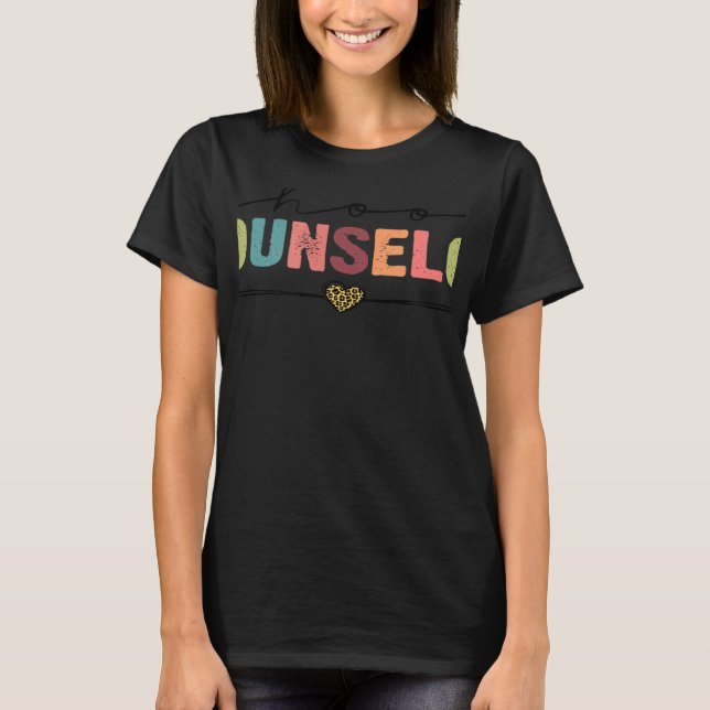 Lärare vid skolrådgivning Leopard Heart T Shirt (Framsida)