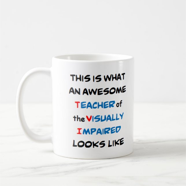lärare vid synskadade, fantastisk kaffemugg (Vänster)