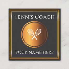 Lärare vid tennis Coach Teacher Guld Minimal Sport Fyrkantigt Visitkort
