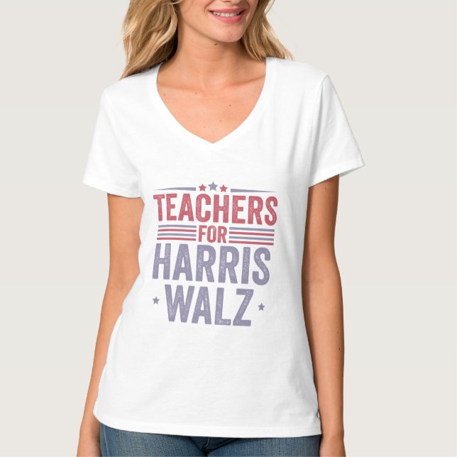 Lärare vid valet i Harris Walz Back to school T Shirt (Framsida)