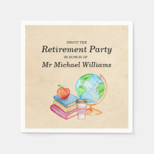 Lärare Vintage Globe Bokar Pension Party Pappersservett