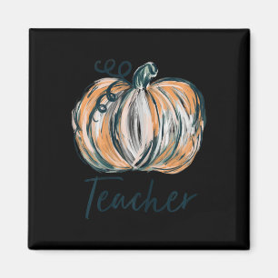 Lärare Watercolor Pumpkin Fall Thanksgiving Hallo Magnet