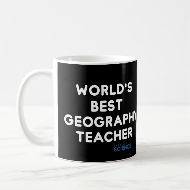 Lärare: World's Best Geography Teacher White Kaffemugg (Vänster)