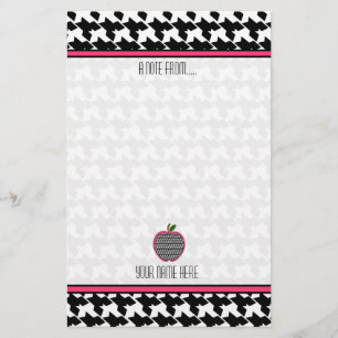 Lärarebrevpapper - Houndstooth Apple Brevpapper