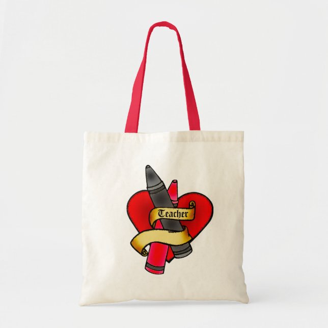 Lärarecrayonen hänger lös tygkasse (Framsidan)