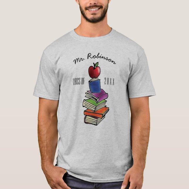 Läraregåvan från klassificerar Apple med bokbunten T Shirt (Framsida)