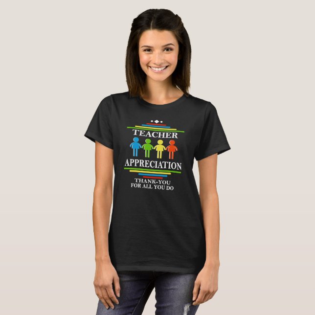 Läraregillandetack för alla gör du t shirt (Hel framsida)