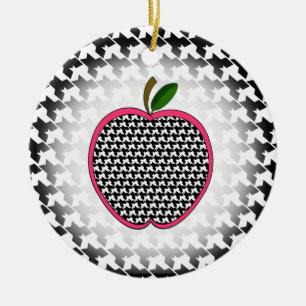 Lärarejulprydnad - Houndstooth Apple Julgransprydnad Keramik