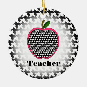 Lärarejulprydnad - Houndstooth Apple Julgransprydnad Keramik