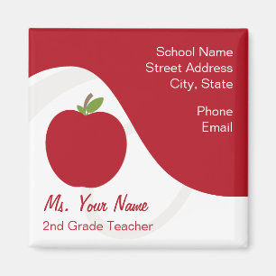 Lärarekontaktmagnet - röda Apple Magnet