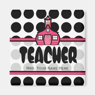 Läraremagnet - den svart polkaen pricker magnet