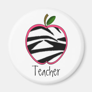 Läraremagnet - zebra tryck Apple Magnet