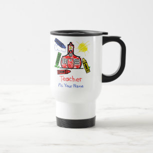 Läraremugg - Schoolhouse och kritor Resemugg