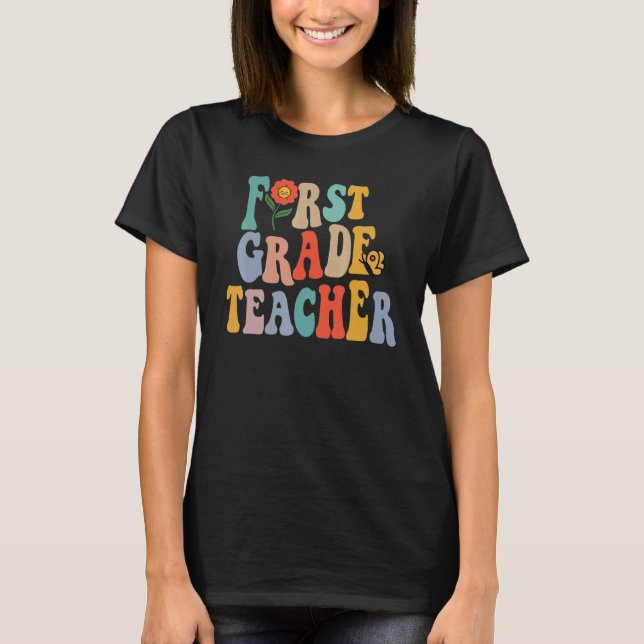 Läraren back to school i första klass t shirt (Framsida)