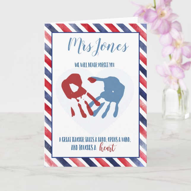 läraren du lämnat ett handavtryck på vår hjärtklas kort (Orkide)