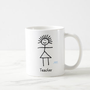 Läraren Female Chalk Stick figur Kaffemugg