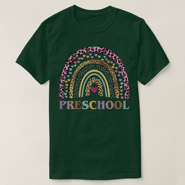 Läraren från Prek Boho Rainbow Leopard gick tillba T Shirt (Design framsida)