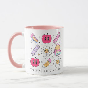Läraren ger mig Lycklig Mugg gåvor till lärare