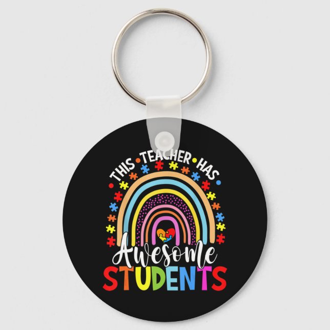 Läraren har Fantastisk Studenter Rainbow Autism A Nyckelring (Framsida)