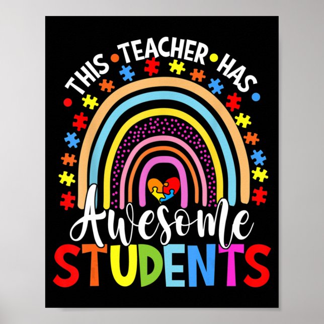 Läraren har Fantastisk Studenter Rainbow Autism A Poster (Framsidan)