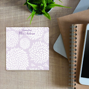 Läraren i anpassade lila-blomman mönster post-it block