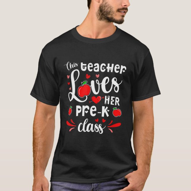 Läraren Kärlek hennes före K-klass Student Valenti T Shirt (Framsida)