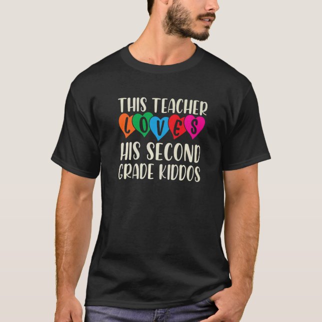 Läraren Kärlek Valentines day andra Klass T Shirt (Framsida)