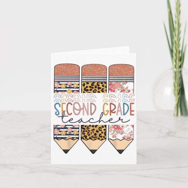 Läraren Leopard Pencil Första dagen av S Kort (Framsida)