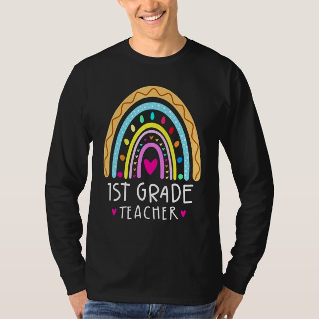 Läraren Leopard Rainbow första dagen i Klass T Shirt (Framsida)