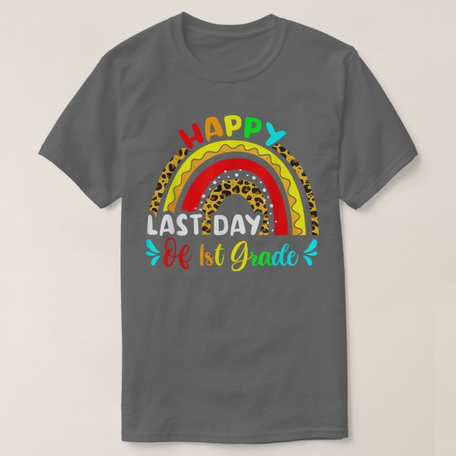 Läraren Leopard Rainbow Summ förra dagen Klass T Shirt (Design framsida)