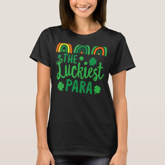 Läraren Lucky i Luckiest PARA-St patrick's day T Shirt (Framsida)