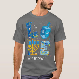 Läraren Menorah Jewish Hanukk (KÄRLEK 1:a Klass) T Shirt