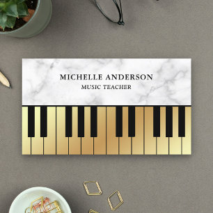 Läraren Pianist, Marble Guld Piano Tangentbord Visitkort