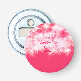 Läraren Red rosa glitter gnistra Back to school ap Flasköppnare
