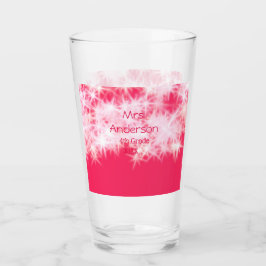 Läraren Red rosa glitter gnistra Back to school ap Glaskopp