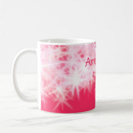 Läraren Red rosa glitter gnistra Back to school ap Kaffemugg